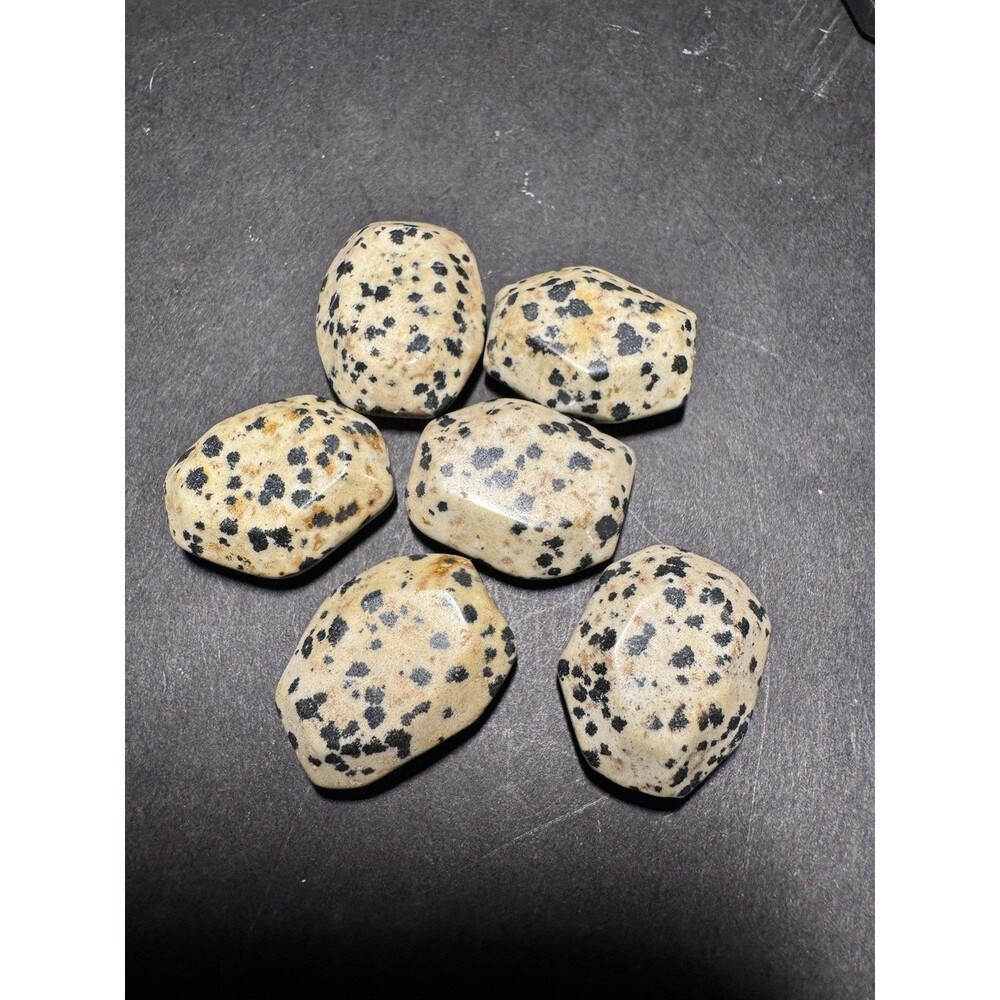 6 Dalmatian Jasper Nugget Beads 27mm Natural Stone Large Drilled Focal Beads